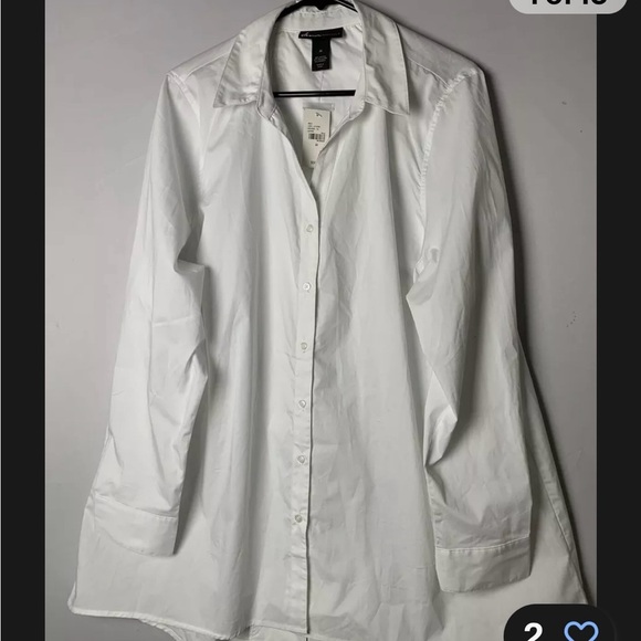Lane Bryant Women’s  White Button Down Long Sleeve Shirt Blouse  Plus Size 22 - Picture 1 of 11
